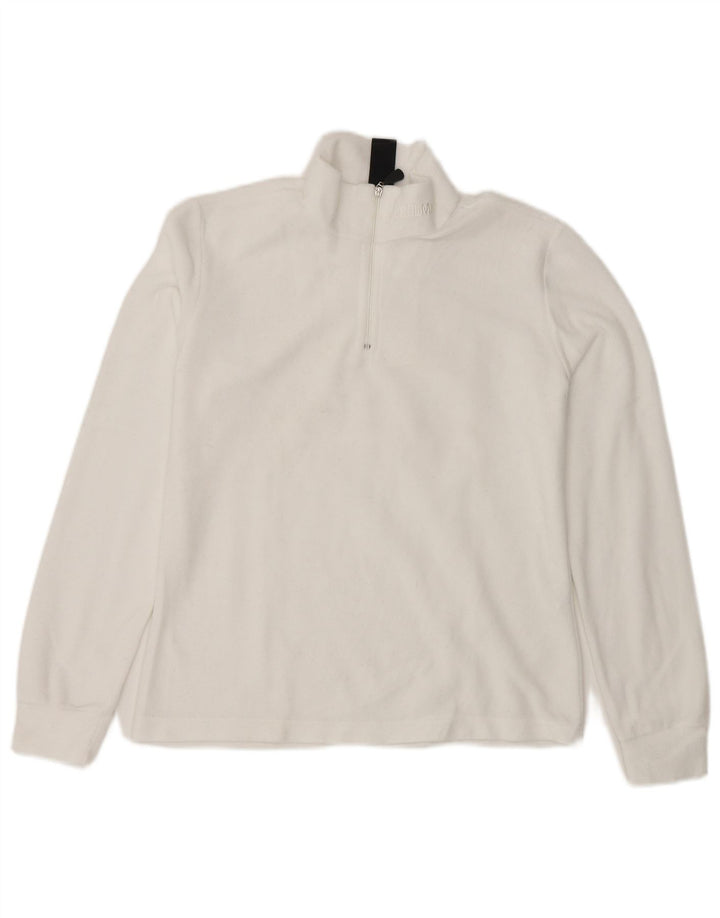 Colmar Pull polaire à col zippé pour femme UK 10 Small Blanc Polyester