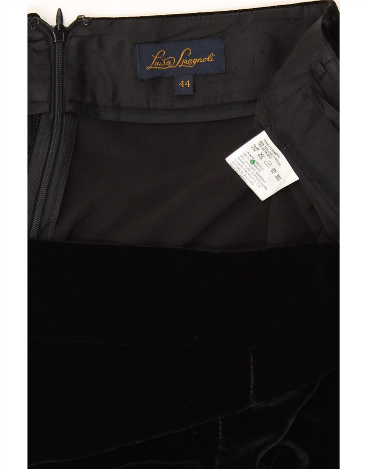 LUISA SPAGNOLI Pantalon décontracté en velours pour femme IT 44 Medium W34 L31 Noir