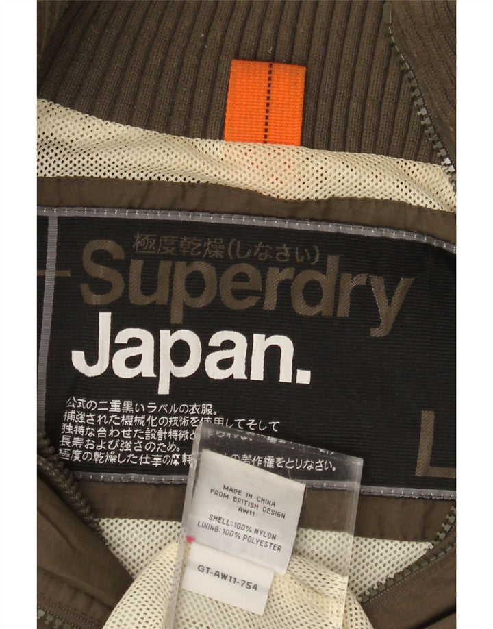 Superdry Mens Bomber Jacket UK 40 Large Khaki Nylon