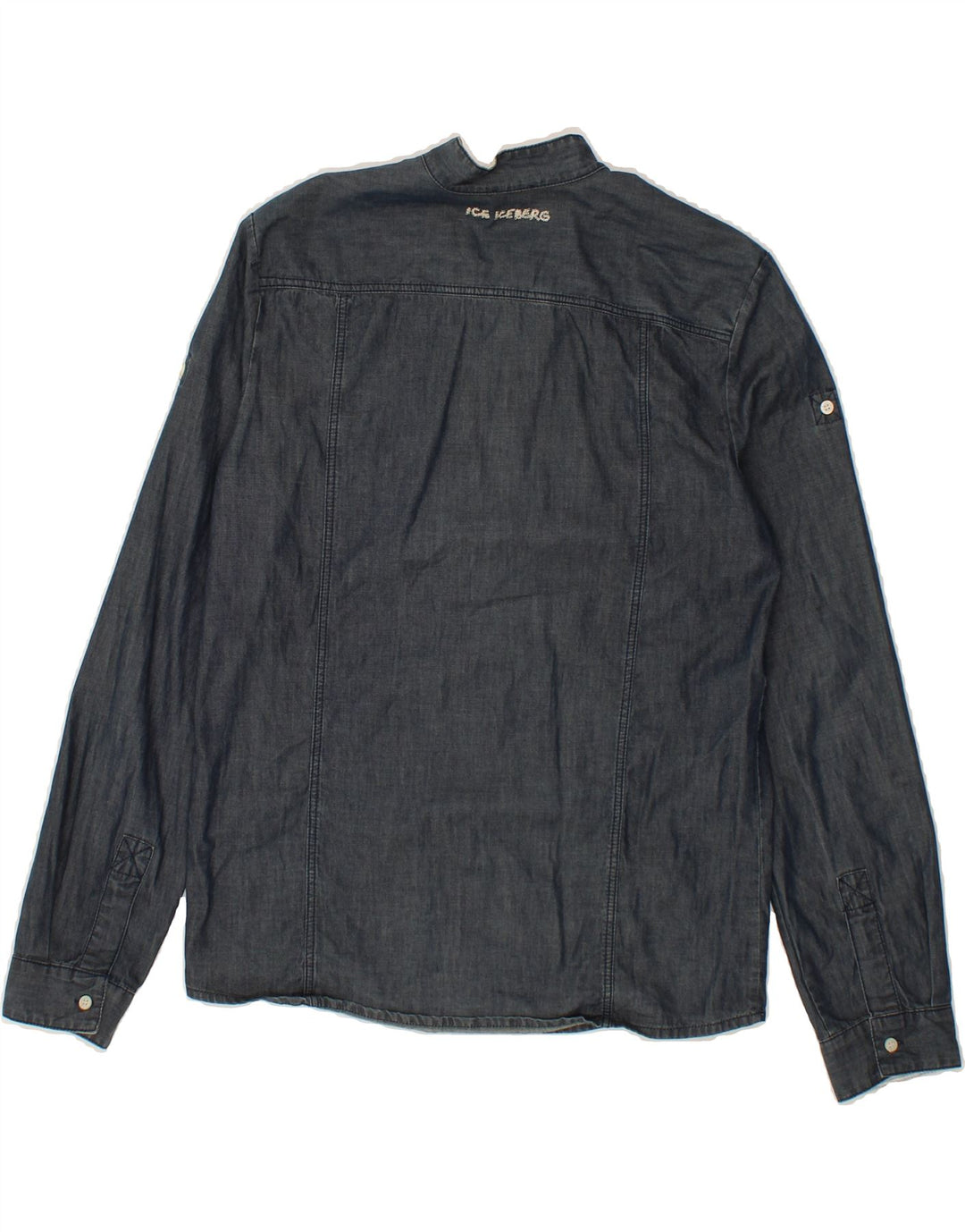 ICEBERG Boys Shirt 11-12 Years Navy Blue Cotton Vintage Iceberg and Second-Hand Iceberg from Messina Hembry 