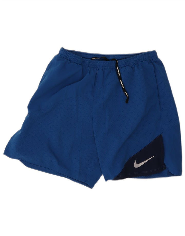 Nike Short de Sport Dri Fit Homme Bleu Moyen Colorblock