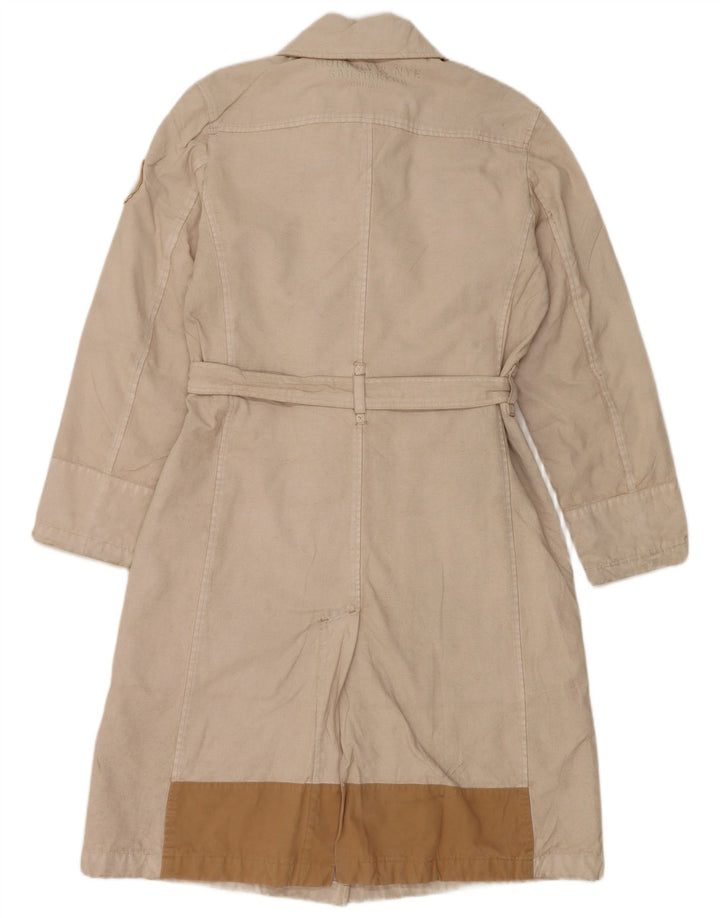 MURPHY & NYE Manteau croisé pour femme UK 14 Coton beige moyen