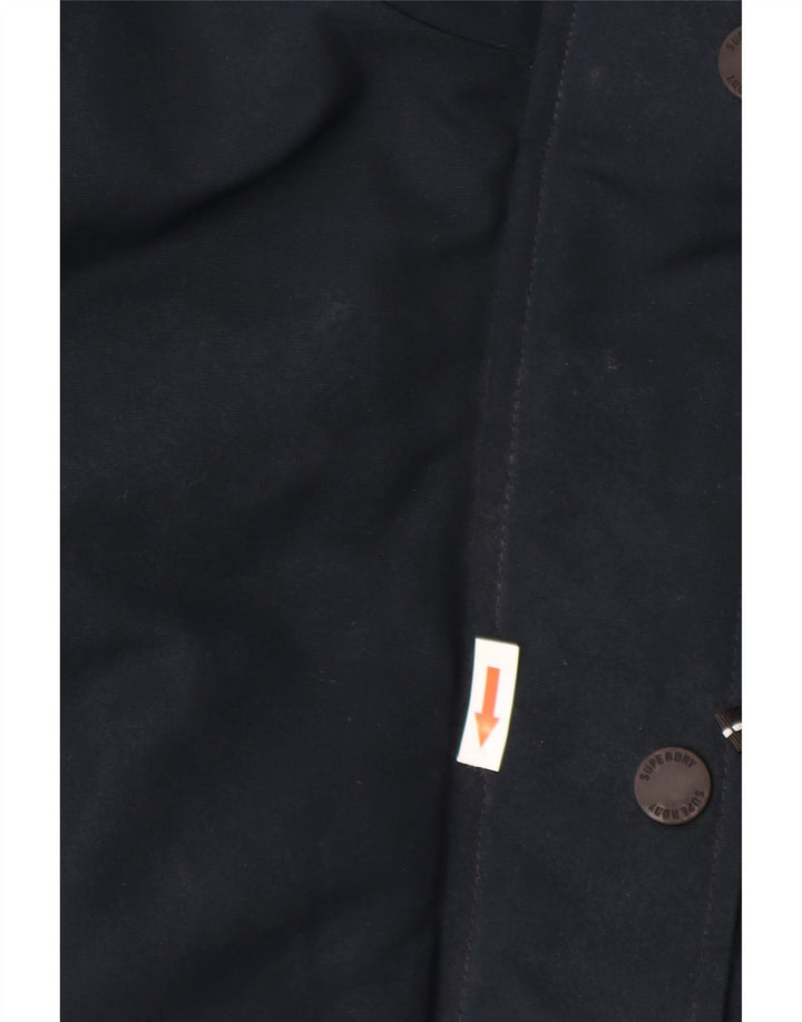 Superdry Veste matelassée à capuche pour femme UK 10 Small Bleu marine Polyester
