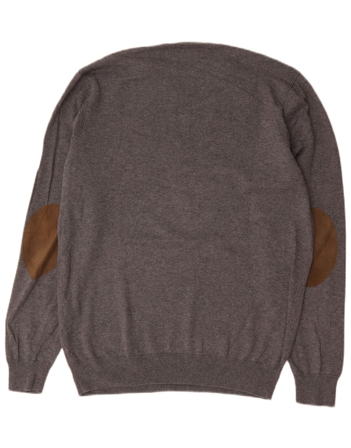 Massimo Dutti Pull à col rond pour homme XL Gris Coton