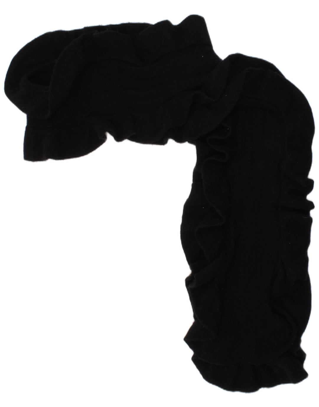 Tommy Hilfiger Écharpe en tricot à volants pour femme Taille unique Noir Cachemire