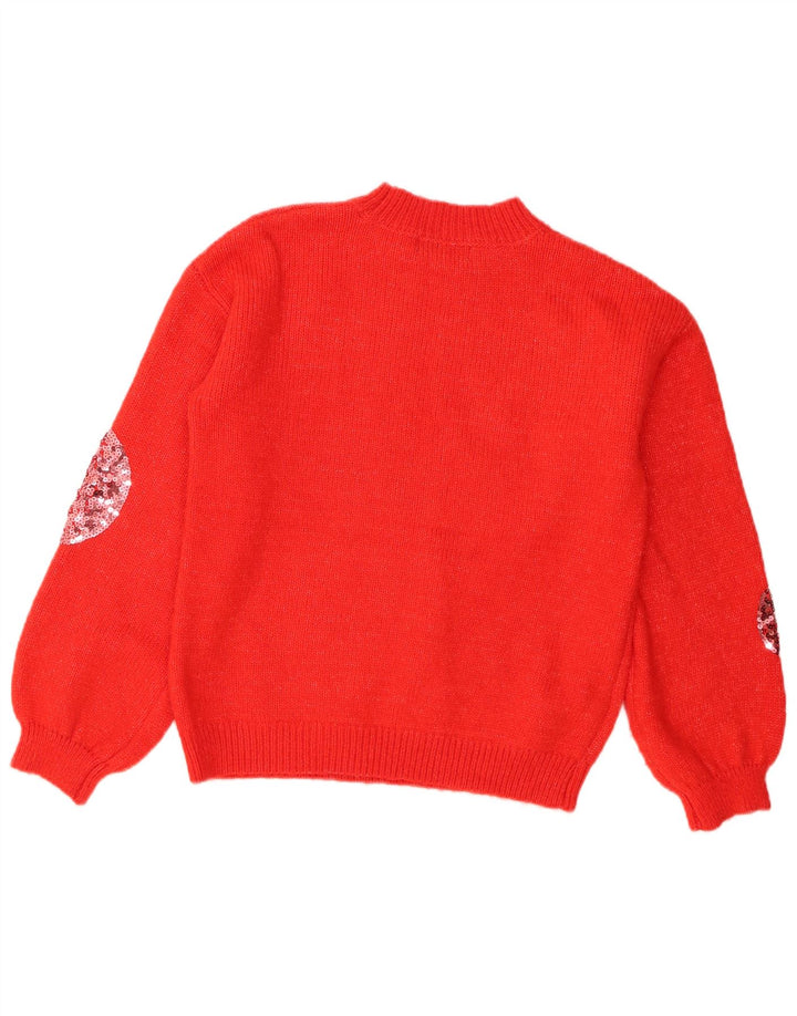 Marks & Spencer Pull col roulé pour femme UK 10 Petit Rouge Géométrique