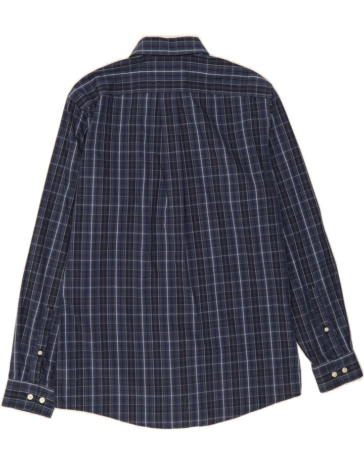 EDDIE BAUER Mens Shirt Medium Navy Blue Check Cotton Vintage Eddie Bauer and Second-Hand Eddie Bauer from Messina Hembry 