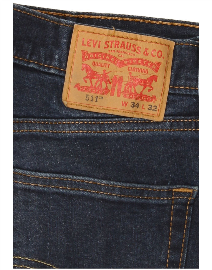 LEVI'S Jean Slim 511 Homme W34 L32 Bleu Marine Coton