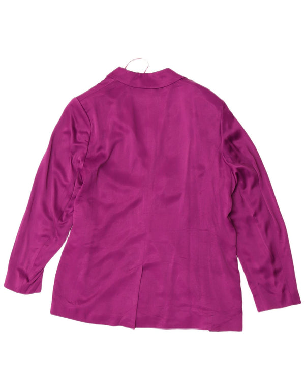 Marks & Spencer Veste blazer à 1 bouton pour femme UK 16 Large Violet Viscose