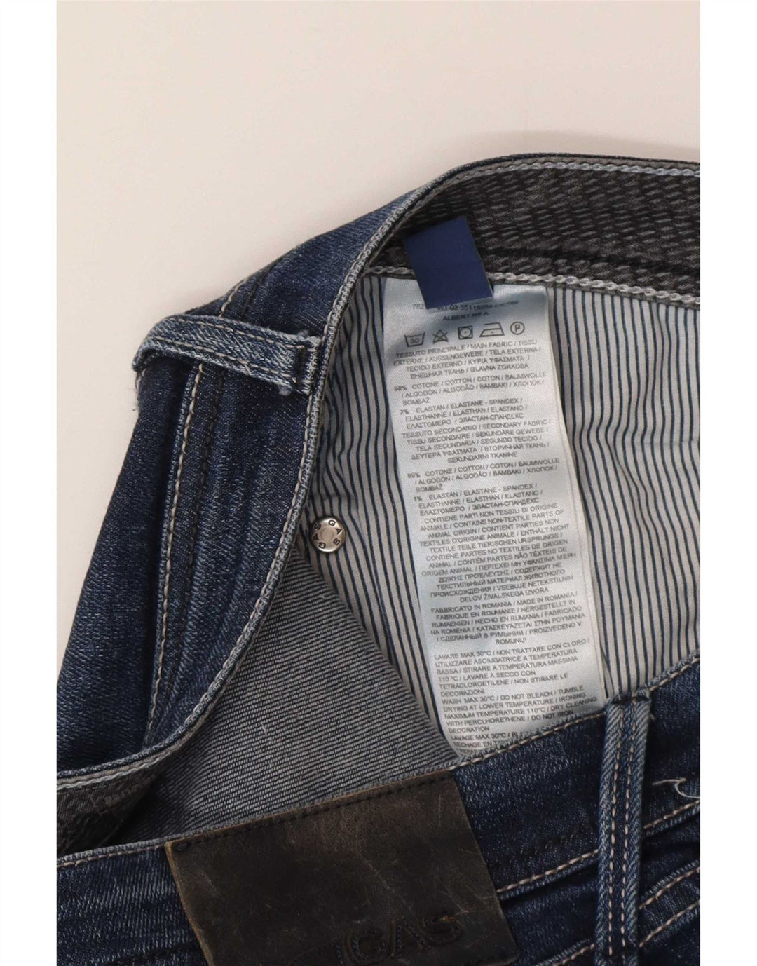 Gas Jean Slim Albert Homme W32 L34 Bleu Coton