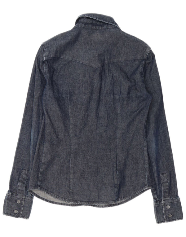 CALVIN KLEIN JEANS Chemise en jean pour femme UK 12 Bleu marine moyen Coton