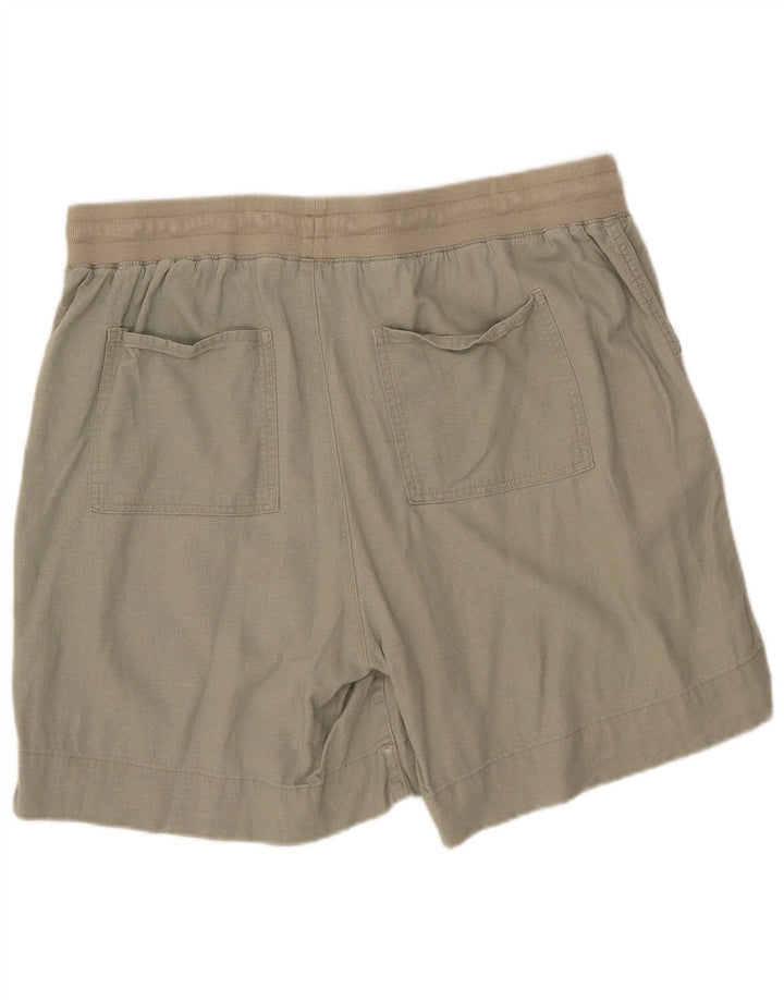 M&Co Short décontracté pour femme UK 20 2XL W38 Lin vert