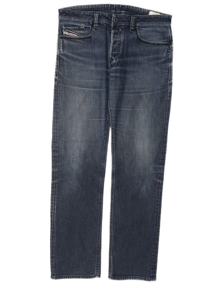 Diesel Jean Droit Homme W34 L33 Bleu Coton
