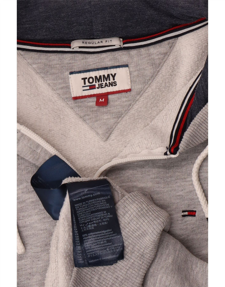 TOMMY HILFIGER Pull à Capuche Zippé Regular Fit Homme Gris Moyen Chiné