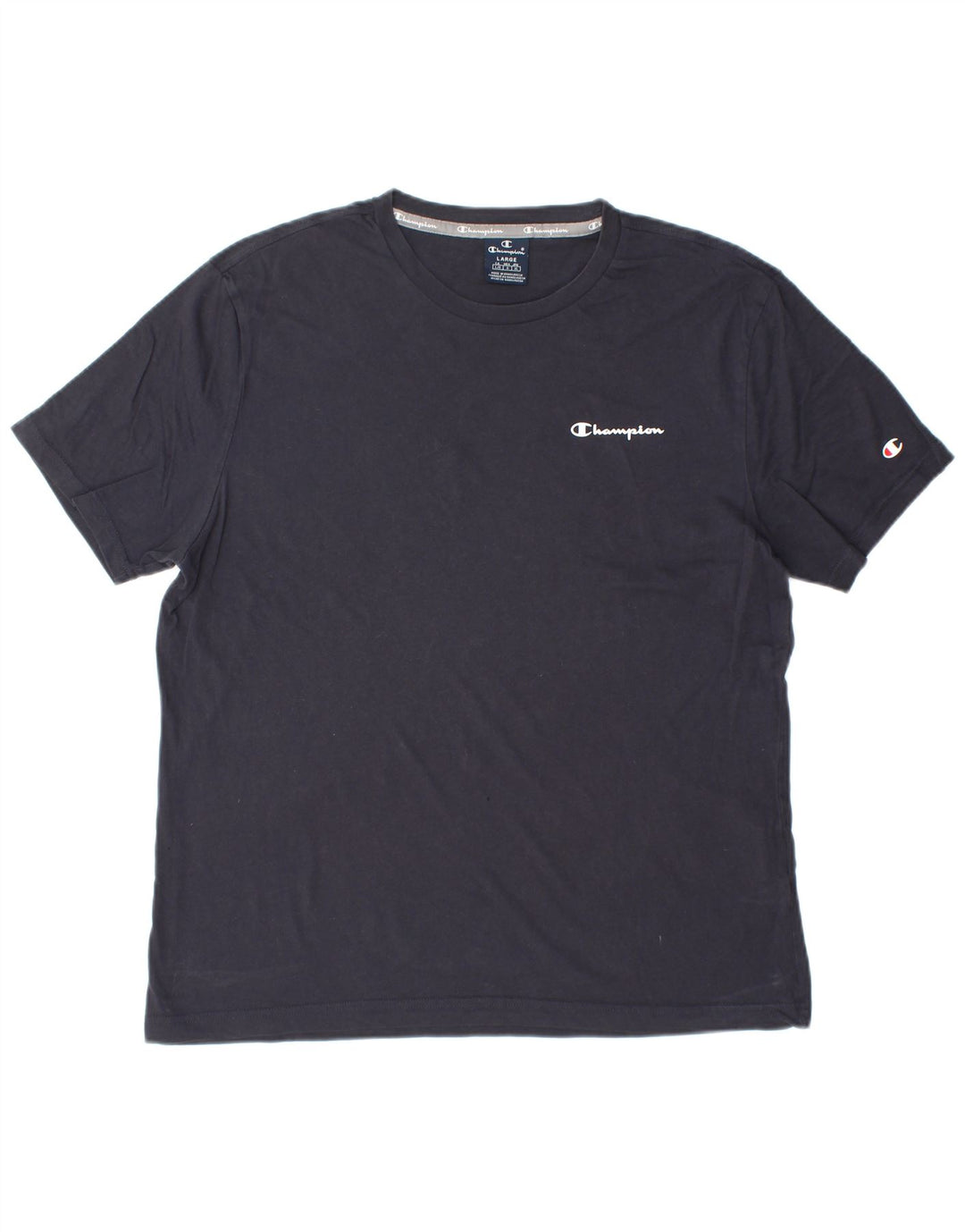CHAMPION Mens T-Shirt Top Large Navy Blue Cotton