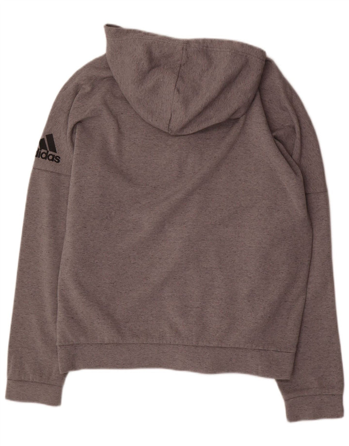 ADIDAS Pull à capuche zippé pour homme, grand gris moucheté