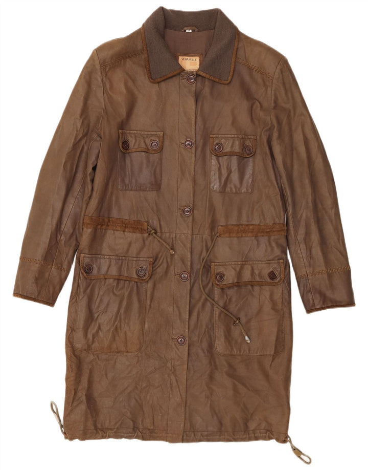 Conbipel Manteau En Cuir Femme IT 46 Large Kaki