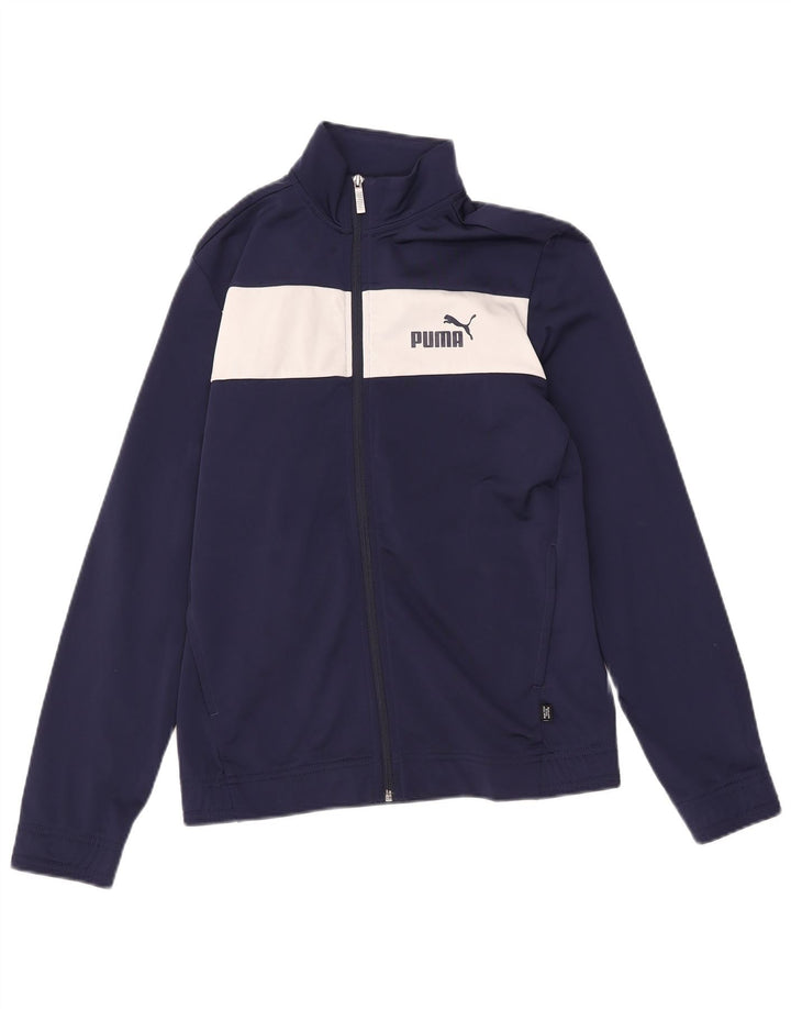 Puma Veste de Survêtement Garçon 15-16 ans Bleu Marine Colorblock Polyester
