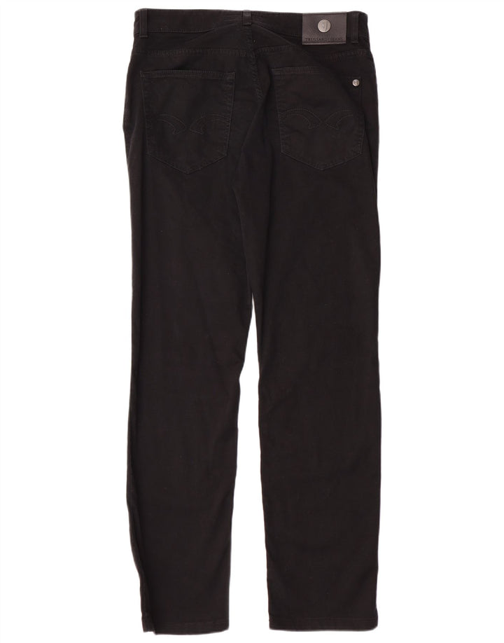 TRUSSARDI Pantalon décontracté droit pour homme W32 L30 Noir Coton