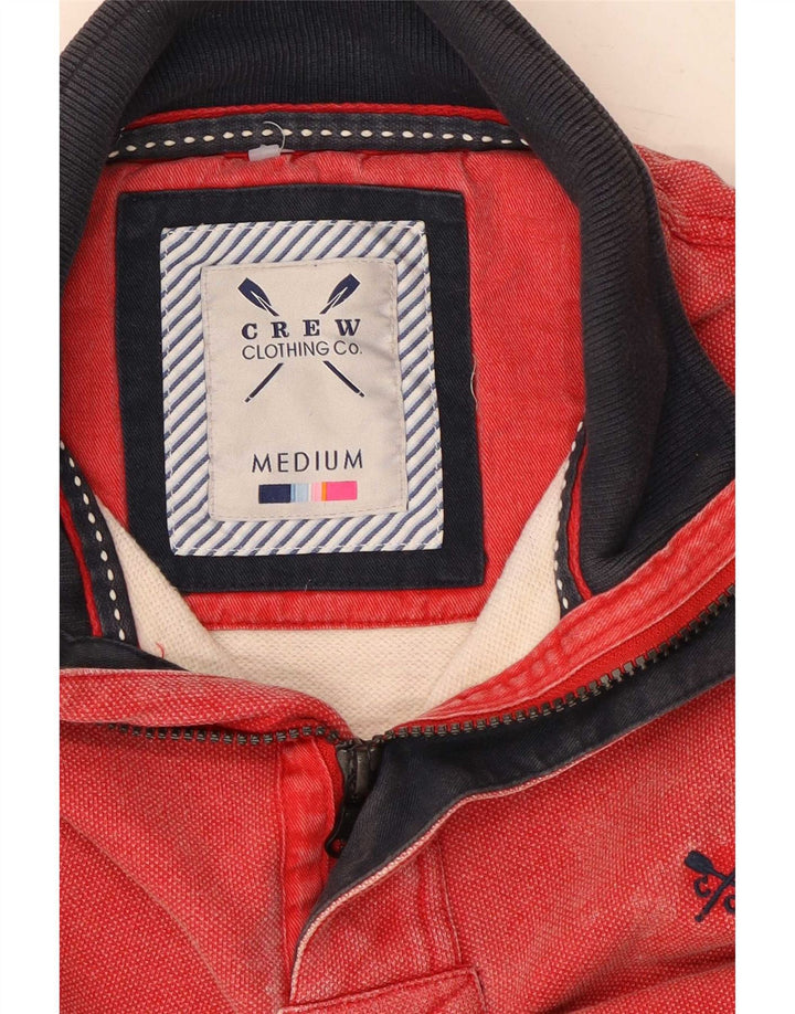 Crew Sweat-shirt à col zippé pour homme en coton rouge moyen
