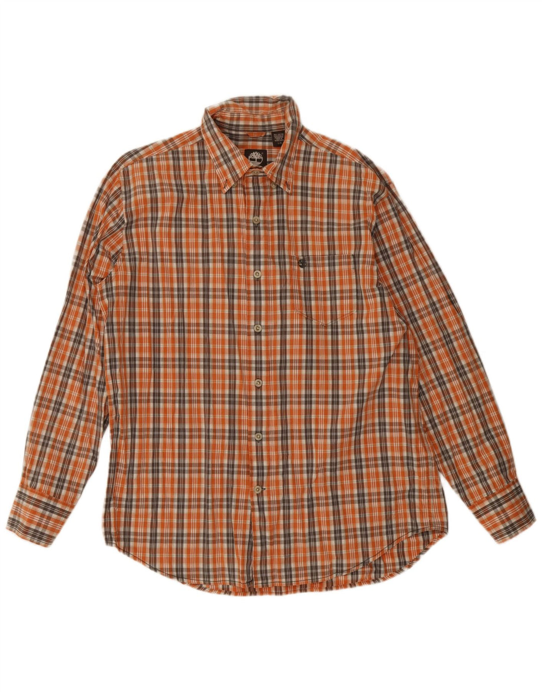 Timberland Chemise Homme Grand Carreau Orange Coton