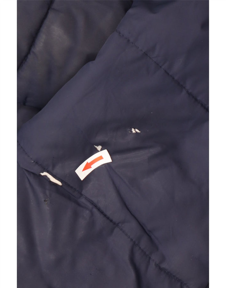 Superdry Veste matelassée graphique pour hommes UK 40 Large Bleu Marine Nylon