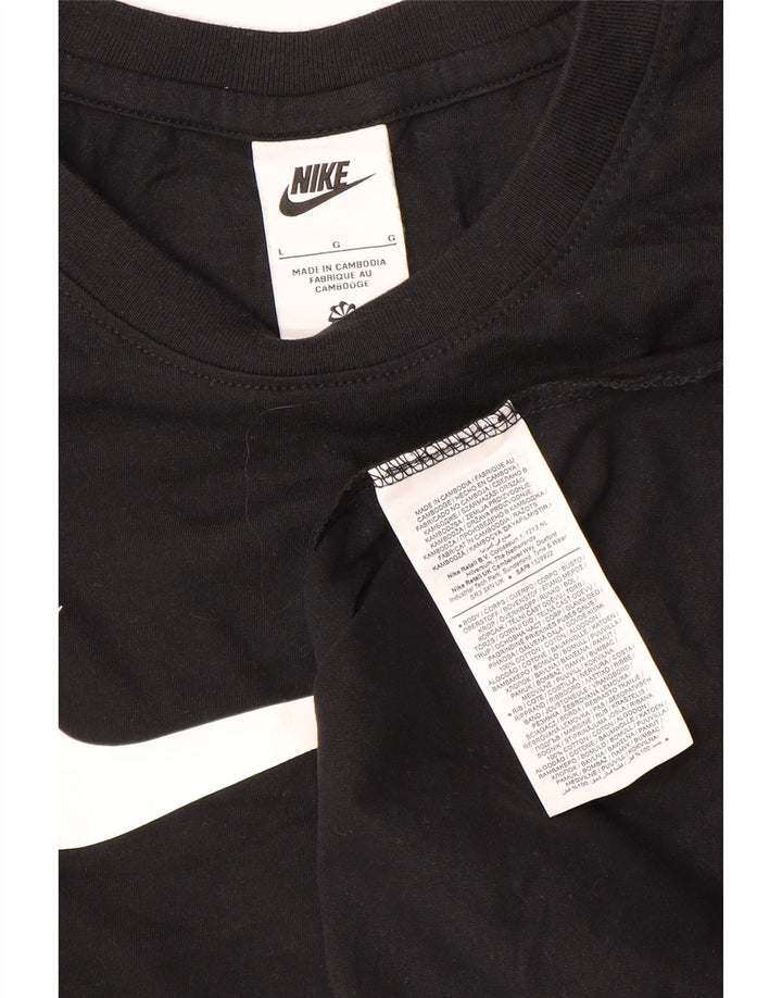 Nike T-shirt graphique pour homme en coton noir Taille L
