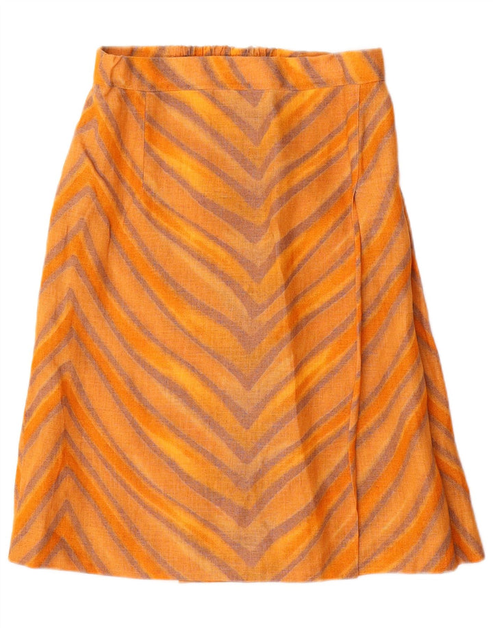 STIZZOLI Femme Jupe Trapèze IT 42 Medium W28 Viscose Rayée Orange
