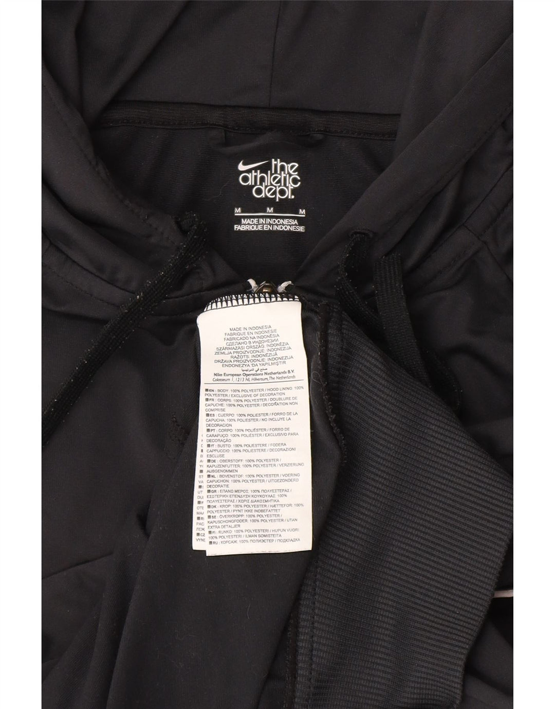 Nike Pull à capuche zippé pour femme UK 14 Polyester noir moyen