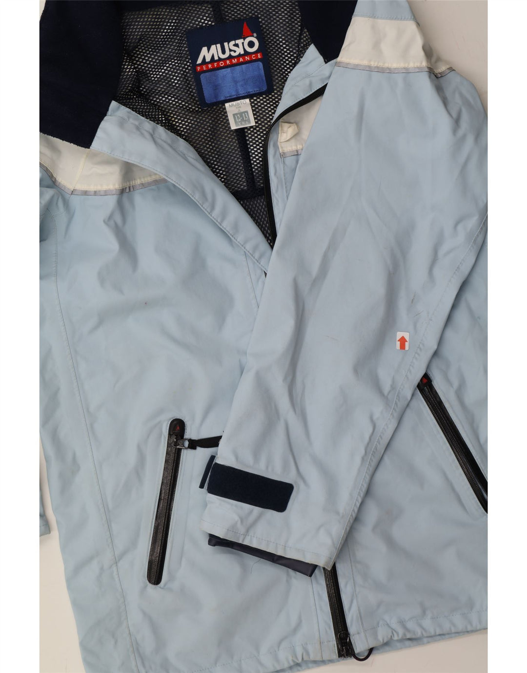 MUSTO Boys Windbreaker Jacket 12-13 Years Large  Blue Colourblock Nylon Vintage Musto and Second-Hand Musto from Messina Hembry 