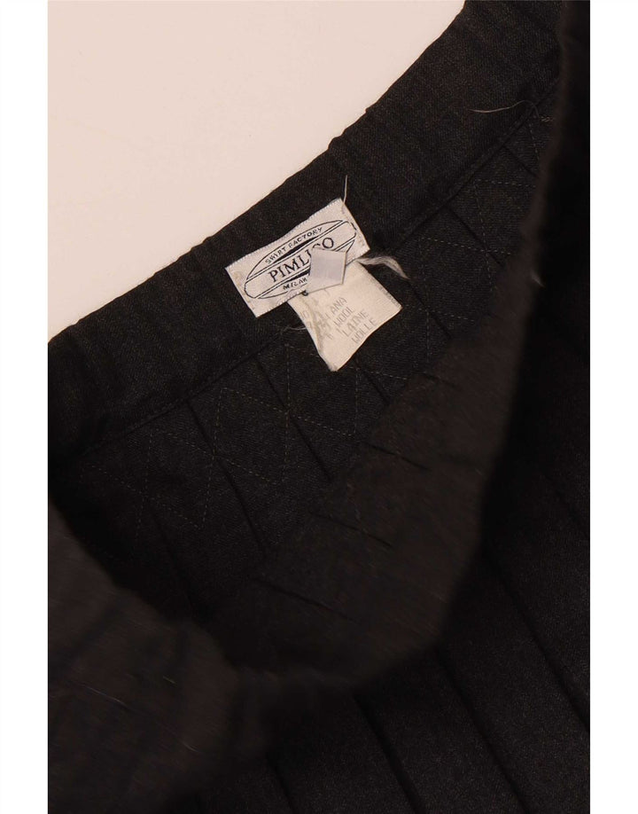 jupe plissée femme vintage IT 42 Medium W30 Laine Grise