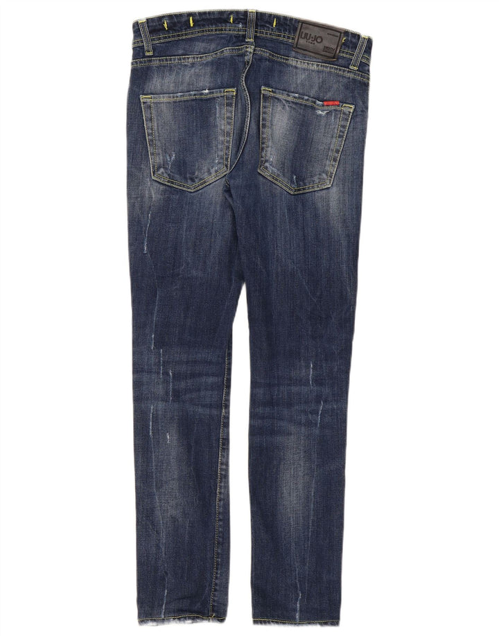 Liu Jo Jean Slim effet vieilli W32 L29 bleu marine pour homme