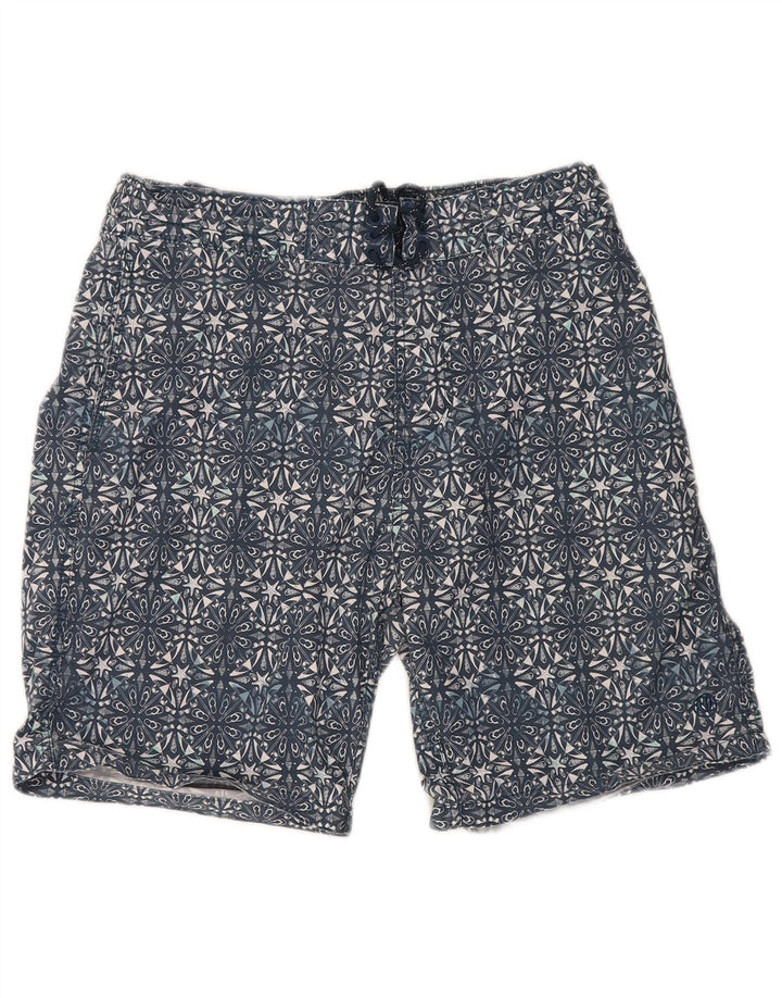 Short de Bain Homme Fat Face Coton Géométrique Bleu Marine Moyen