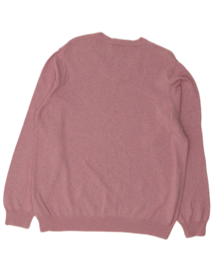 Marks & Spencer Pull col V pour homme XL en coton rose
