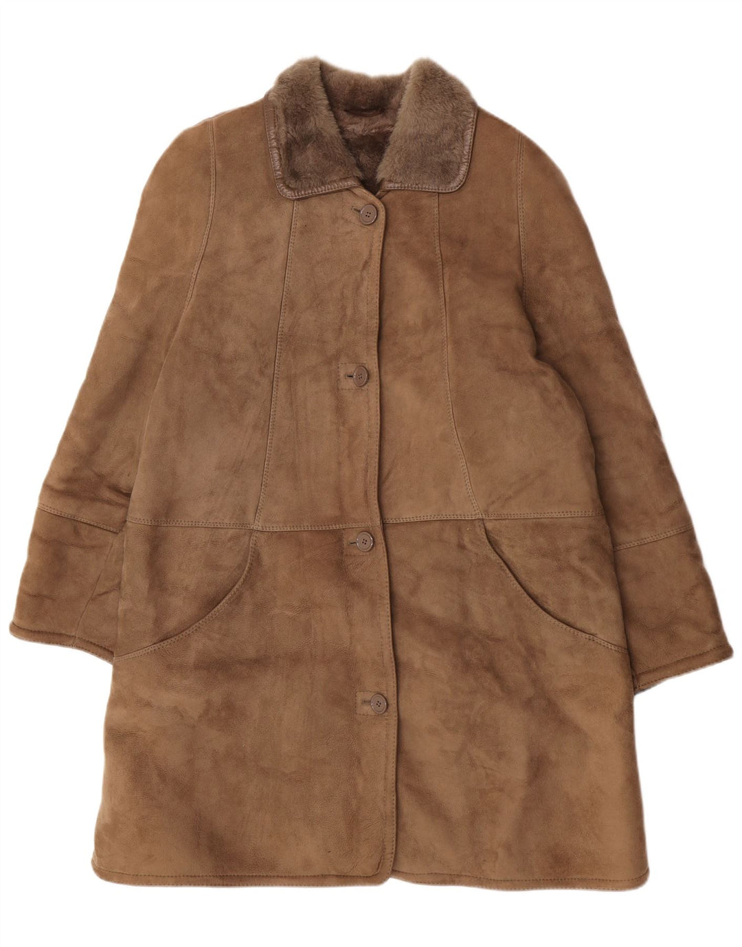 Skinni Manteau surdimensionné en peau de mouton pour femme IT 50 XL Marron
