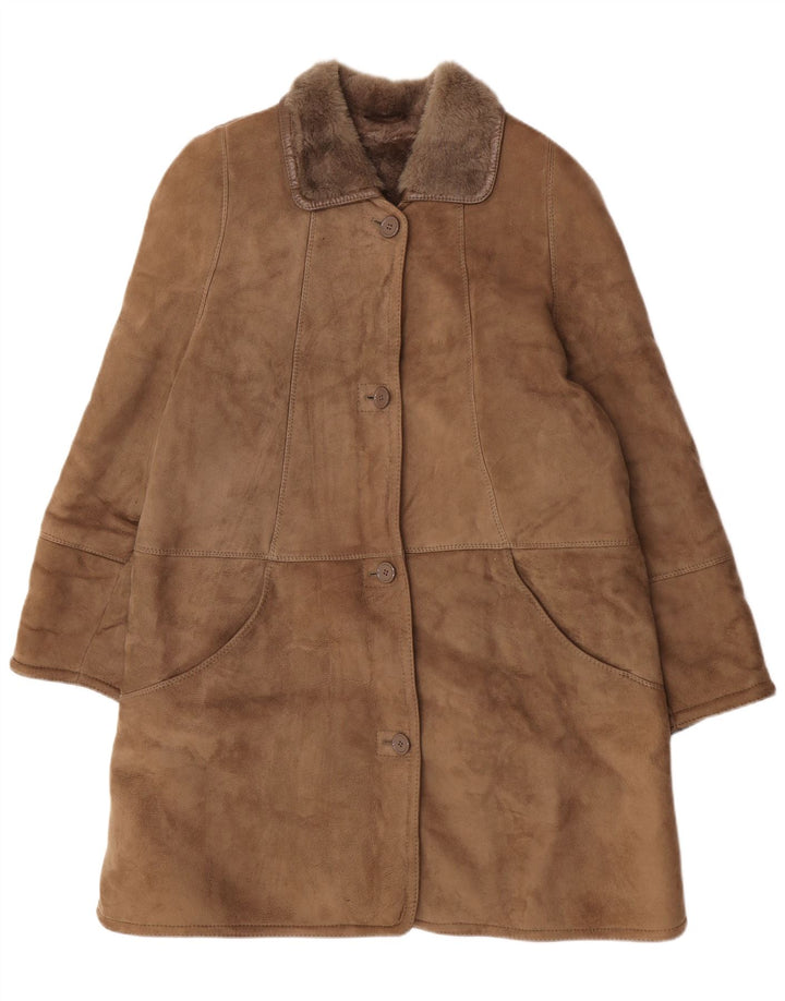 Skinni Manteau surdimensionné en peau de mouton pour femme IT 50 XL Marron
