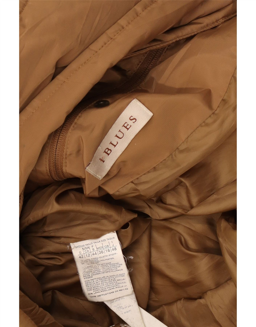 i Blues Manteau rembourré pour femme UK 16 Large Marron Polyester