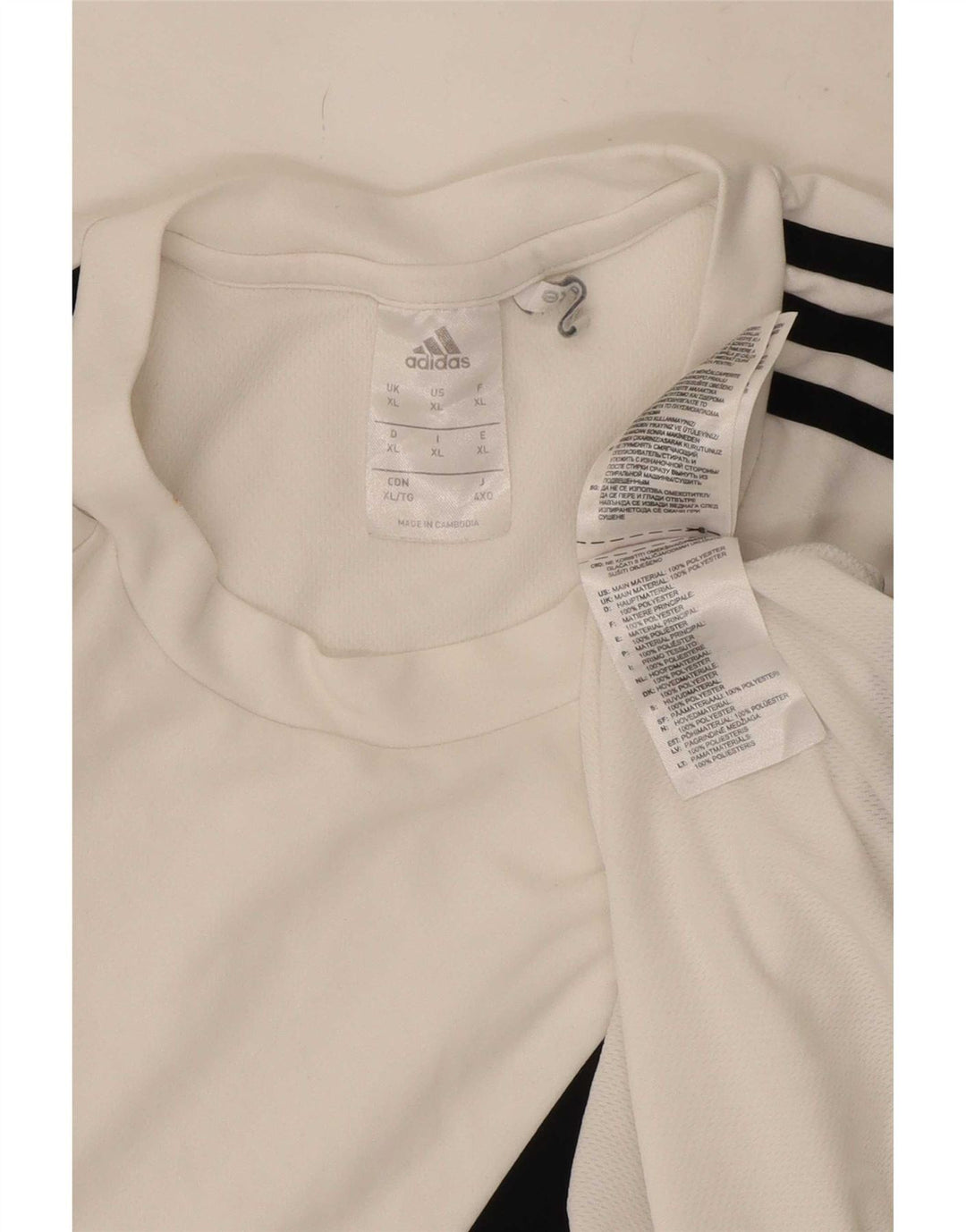 Adidas Climalite T-Shirt Top XL Blanc Colorblock Polyester