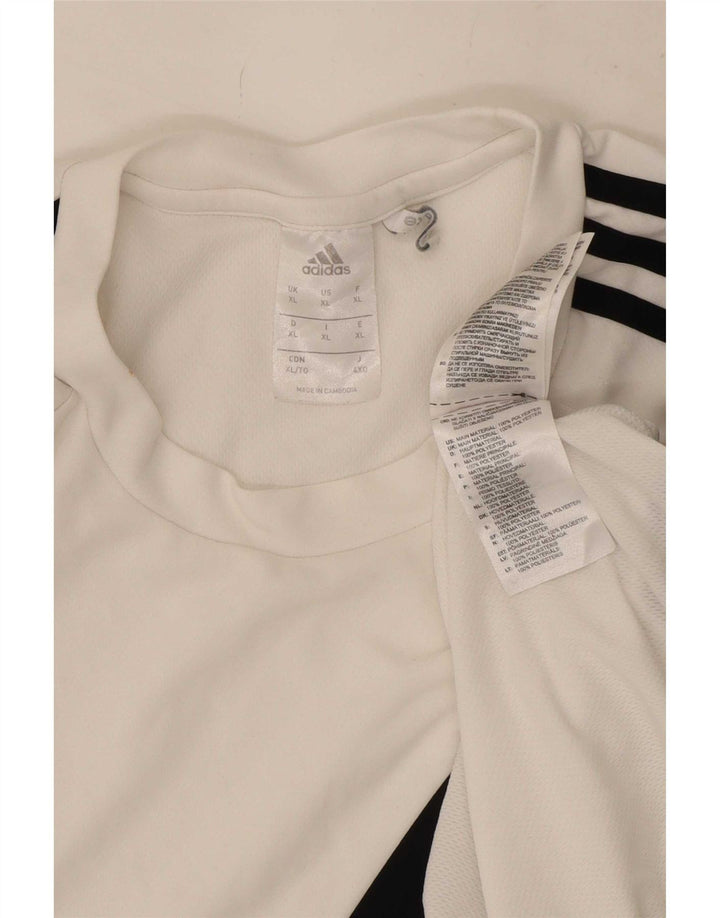 Adidas Climalite T-Shirt Top XL Blanc Colorblock Polyester