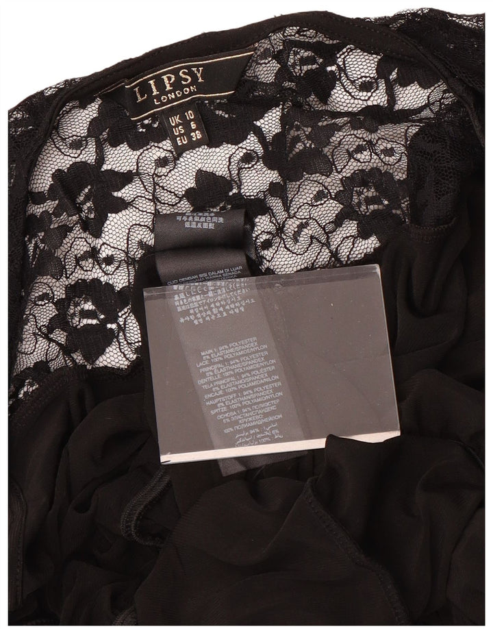 Lipsy Combinaison à manches courtes pour femme UK 10 Small Noir Polyester