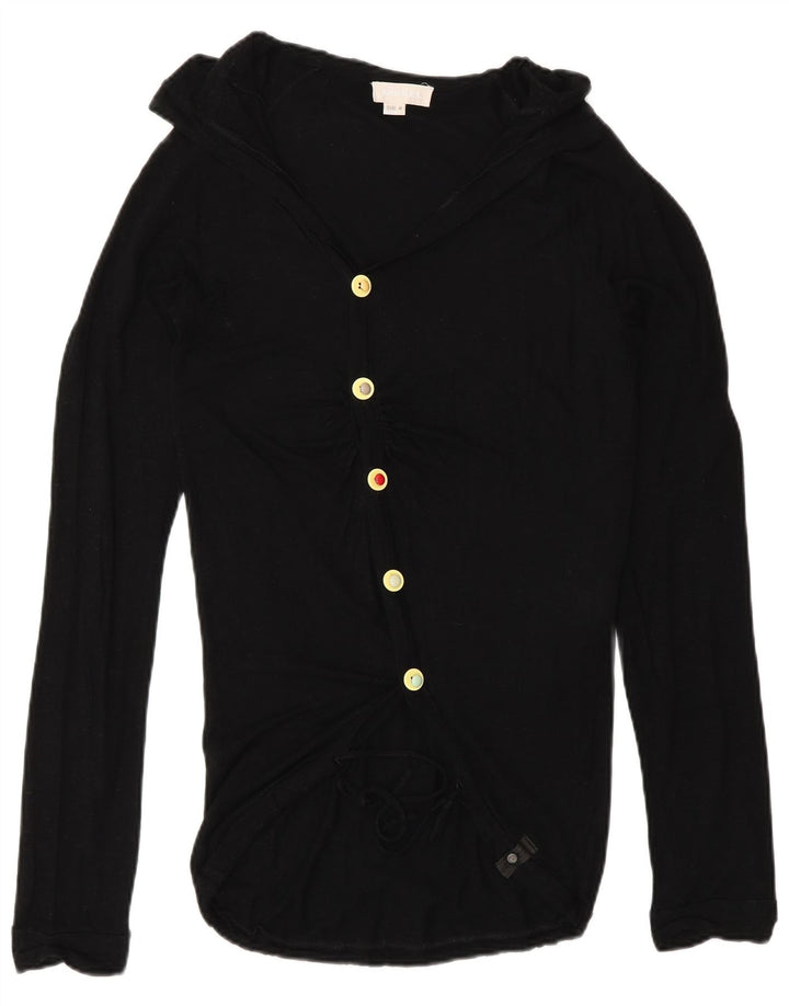 Diesel Cardigan long pour femme UK 12 Rayonne noire moyenne
