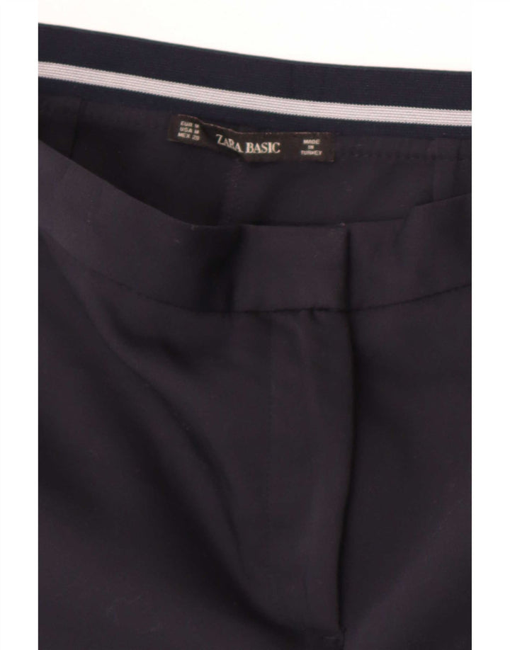 Zara Femme Pantalon Court Slim Moyen W28 L26 Bleu Marine