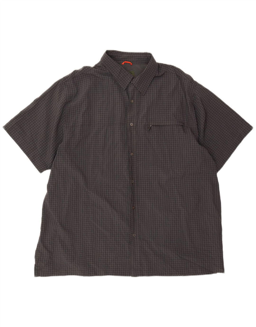 EDDIE BAUER Chemise à manches courtes pour hommes 2XL Gris à carreaux Polyester