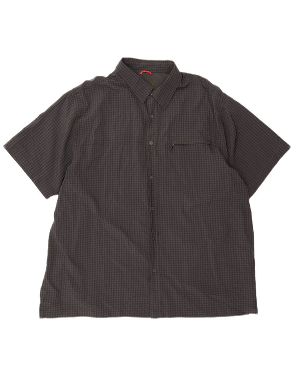 EDDIE BAUER Chemise à manches courtes pour hommes 2XL Gris à carreaux Polyester