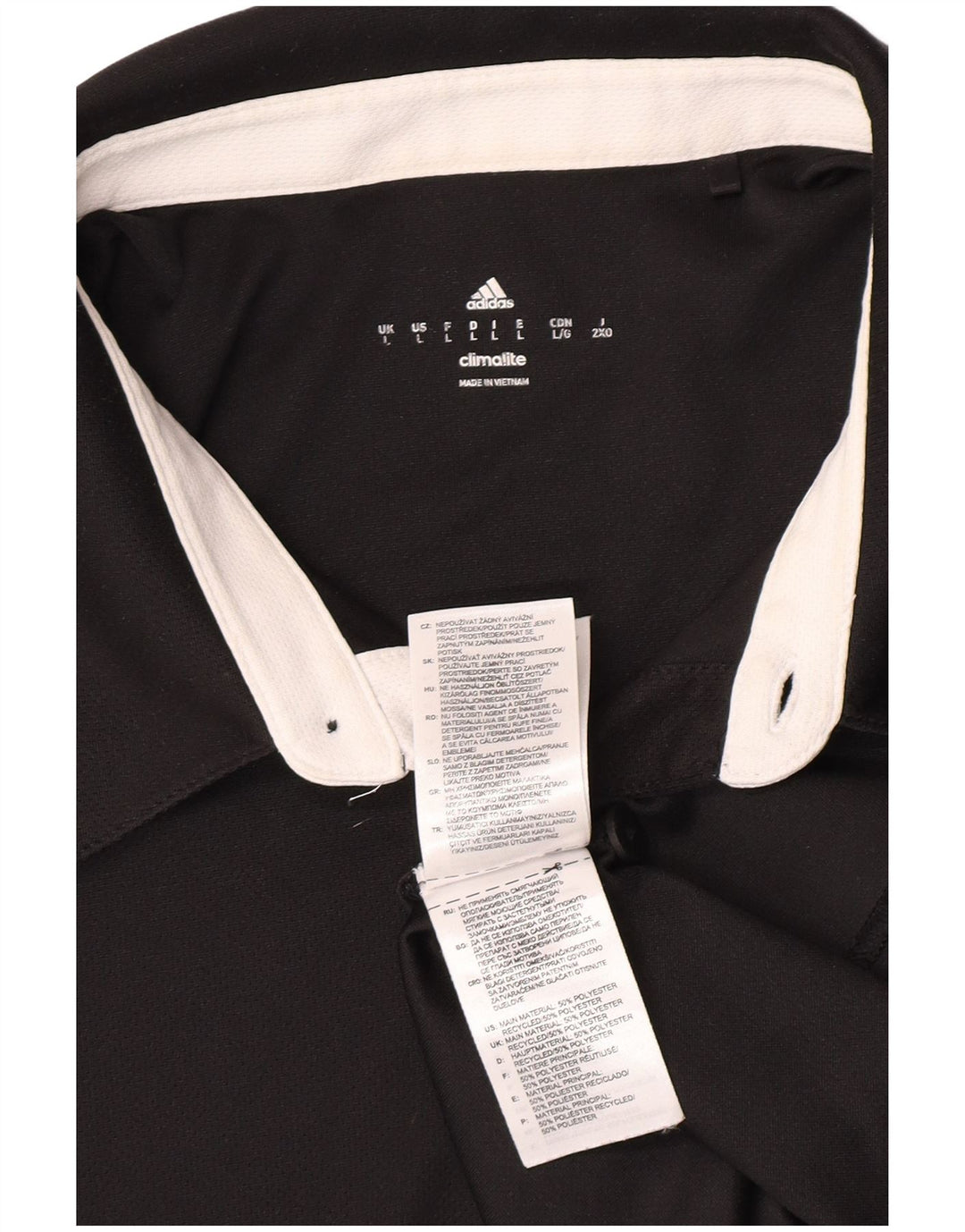 Adidas Hommes Climalite Polo Grand Noir Polyester