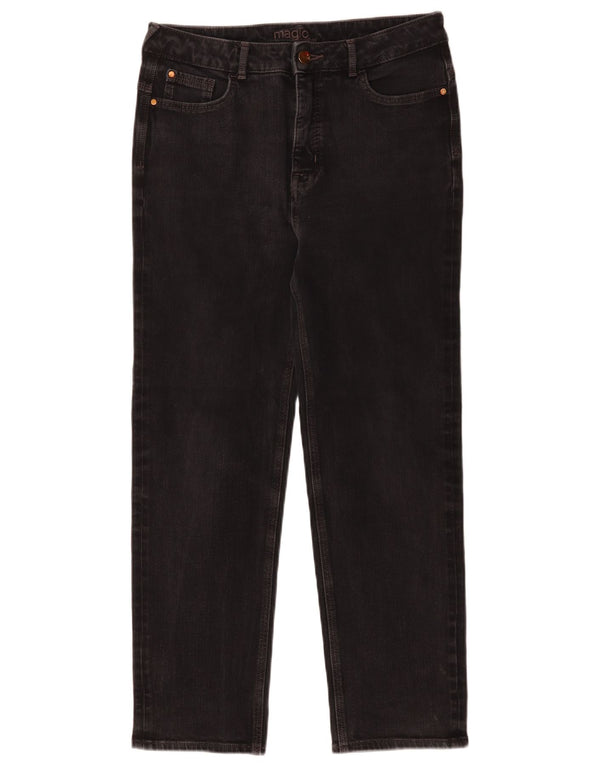 Marks & Spencer Jean droit pour femme UK 14 Large W30 L26 Coton noir