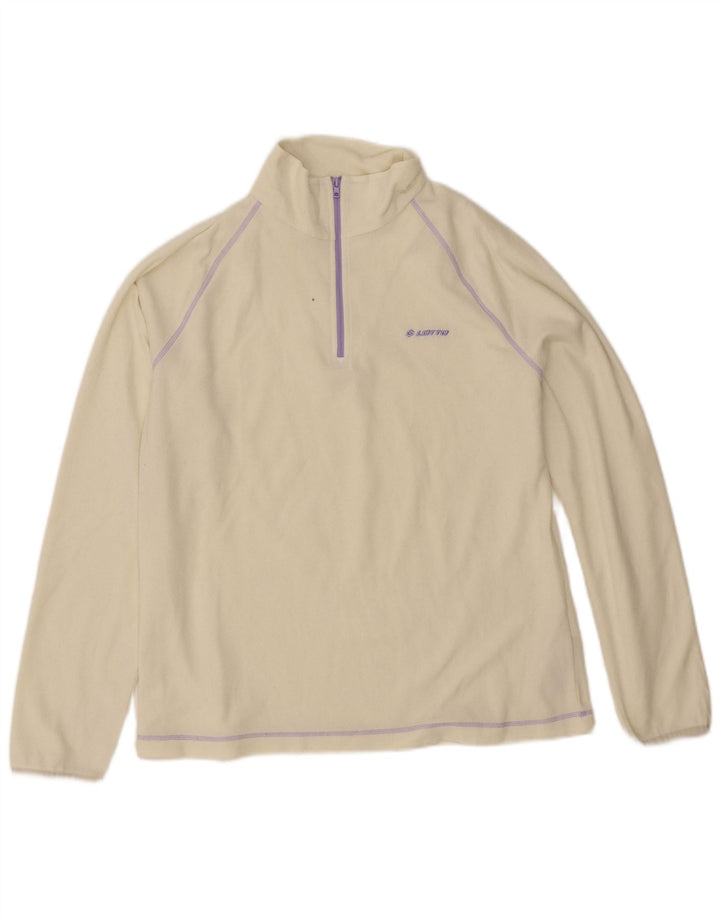 Lotto Pull polaire à col zippé pour femme UK 20 2XL Jaune Polyester