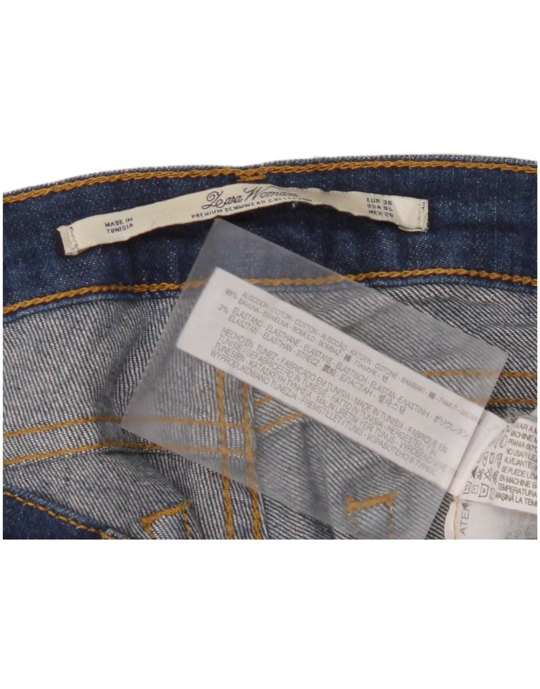 Jean slim femme ZARA EU 36 XS W26 L29 bleu coton