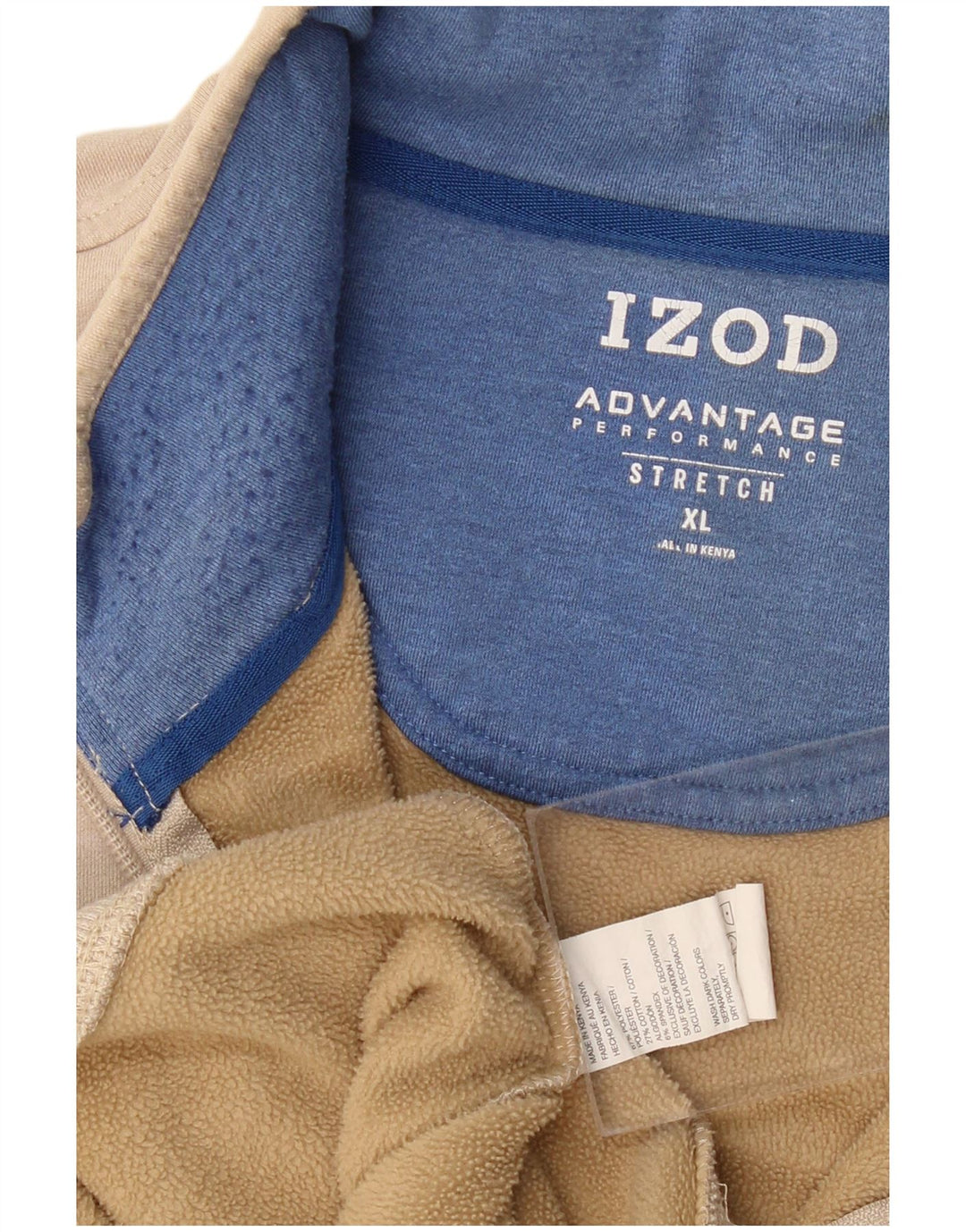 IZOD Sweat-Shirt Col Zippé Homme XL Beige Polyester