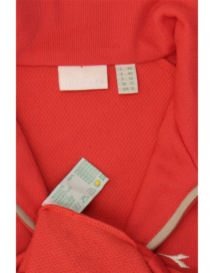 Diadora Veste de survêtement pour femme UK 12 Polyester color block rouge moyen